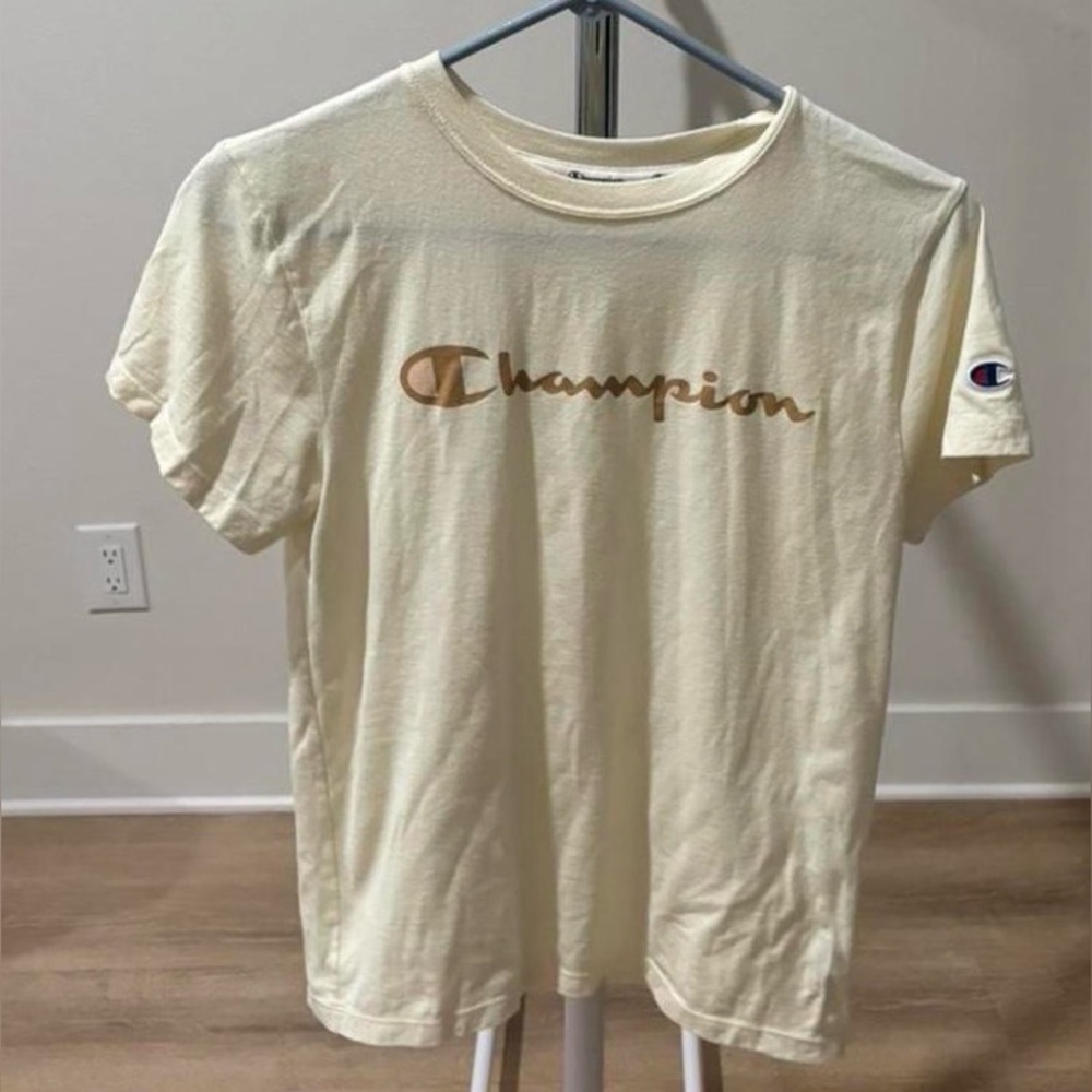 Champion womens Cream Logo T-Shirt